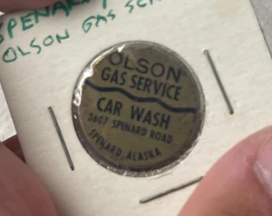 Olson Gas Service Car Wash Token - Spenard Alaska AK KH L2 - Picture 1 of 2