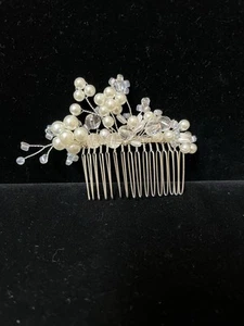 Acrylic Pearl Hair Comb - Crystal Wedding Hairpins Silver Color Bridal Hair Clip - Picture 1 of 1