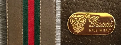 Carteira de Couro Marrom Bifold Masculina Autêntica GUCCI Sherry Line Vintage Anos 80 ITÁLIA - Imagem 1 de 4