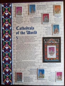 Postal Commerative Society World Stamps 9 World Cathedrals Stamps of Uganda MNH - Bild 1 von 1