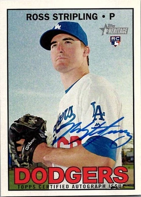 2016 Topps Heritage ROSS STRIPLING ROOKIE Los Angeles Dodgers AUTO MINT - Image 1 of 2