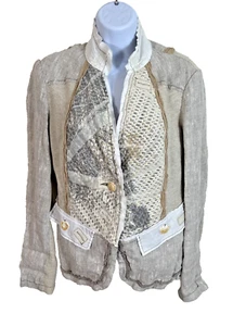 Elisa Cavaletti Daniela Dallavalle Jacket Sz XS Linen Cotton Stretch Art to Wear - Picture 1 of 18