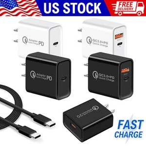 Blocco cubo caricatore rapido USB + TYPE-C da 20 Watt e cavo da 3 piedi per Samsung Galaxy - Foto 1 di 26