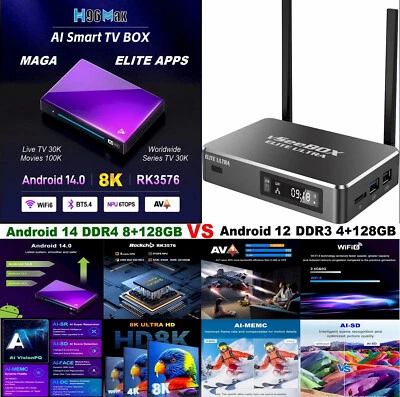 2025 AI Android 14 H96 Max M9⚡Octacore 8/128G 8K AV1 vs os12 vsBox Elite Ultra - Image 1 of 4