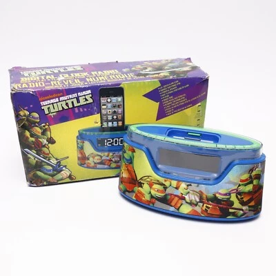 TMNT Ninja Turtles iPhone iPod 30-Pin Dock Clock Radio 2013 Nickelodeon Tested - Image 1 of 4