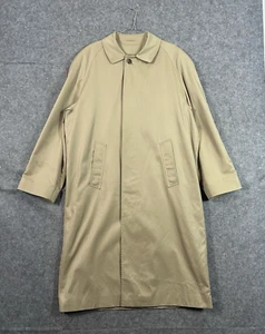 Brooks Brothers Trench Coat Mens Size 42 Beige Mac Long Wool Cashmere Lined - Picture 1 of 23