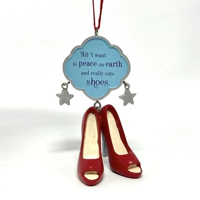All I Want Is Peace On Earth And Really Cute Shoes 2016 Hallmark Ornament Heels - Image 1 of 4