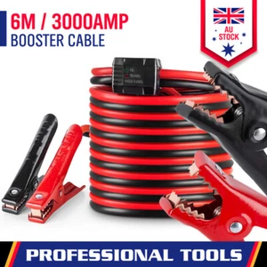3000AMP Jumper Leads 6M Long Surge Protection Car Boost Cables Alarm Indicator - Picture 1 of 9