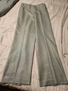 Vintage Escada Wool Silk Gray Trousers/ Pants Rhinestones Down Sides Of Leg 40 - Picture 1 of 12