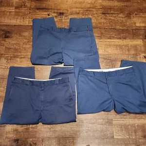 Dickies 874 Original Fit Dark Navy Work Pants Lot of 3 Mens Sz 40x24 - Picture 1 of 13