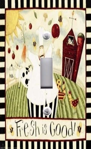 Light Switch Plate & Outlet Covers FRESH IS GOOD CHEF COUNTRY BARN - Picture 1 of 26
