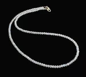 Pietra di Luna Collana Preziose Arcobaleno Blau-Schimmer Collier 45 CM - Foto 1 di 2