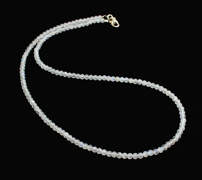 Pietra di Luna Collana Preziose Arcobaleno Blau-Schimmer Collier 45 CM - Immagine 1 di 2