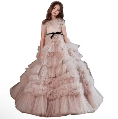 Quinceanera Pink Princess Party Prom Ball Gown Birthday Girl Dress Communion 14Y - Image 1 of 4