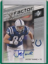 2009 SPx X Factor Signatures Jacob Tamme #X-JT Auto