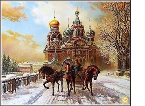 Castle and Horse carriage 934 Chart Counted Cross Stitch Pattern Needlework - Picture 1 of 5