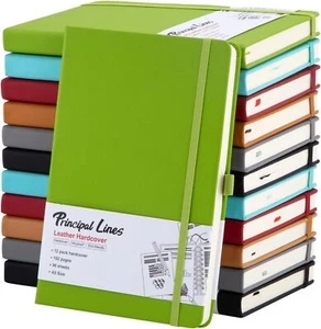 12Pack Lined Journal Notebook A5 Leather Hardcover Notebooks for Writing, Work - Picture 1 of 7