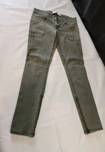 Hollister Juniors' Gr. 5 w27 Grün Satin Super Skinny Jeans Knöchel Reißverschluss Akzent - Bild 1 von 16