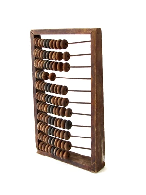 Alter historischer Kinder Rechenschieber aus Holz 45 x 27 x 6 cm - Bild 1 von 4