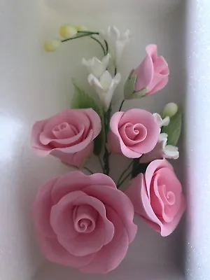 Edible 5 Roses Sprays Cake Toppers Anniversary Bday 7Colors,6cm.4.5cm.MEDIUM#6 • 14.95$