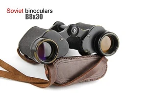 Soviet Field binoculars BINOCULARS B8 x 30 KOMZ Hammer and sickle Made in USSR - Picture 1 of 11