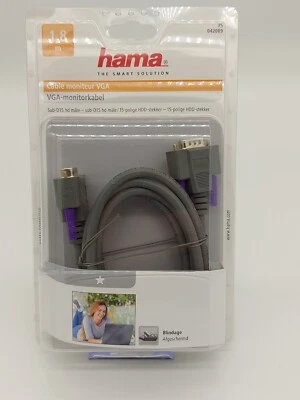  VGA Kabel  für PC TFT LCD CRT  HD Monitor TV Beamer Bildschirm 1,8m Diseq - Bild 1 von 3