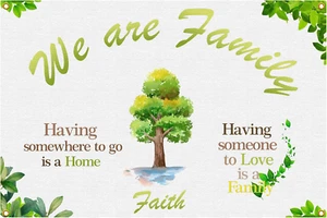 Family Banner Backdrop 6 X 4 Ft, Family Tree Banner for New House Moving Party D - Picture 1 of 12