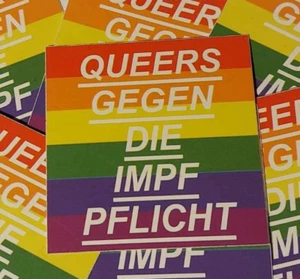 50x Queers gegen die Impfpflicht Aufkleber Impfpflicht - Picture 1 of 2
