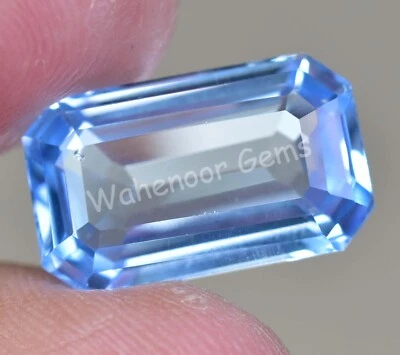 12.65 CT Natürlich Blau Aquamarin Smaragd Makellos Zertifiziert Tolle Edelstein - Bild 1 von 4