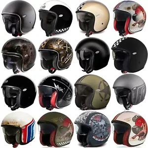 Premier Vintage Motocicleta Casco Jet con Parasol Retro Biker - Imagen 1 de 32