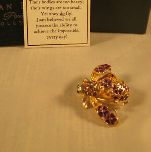 Joan Rivers Ltd. Ed. 1748/5000 "Purple Pansy"  Enamel Bee Pin MIB