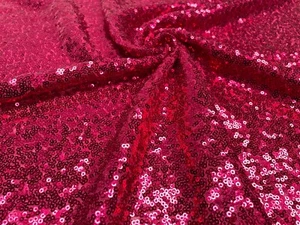 Mini tela de lentejuelas elásticas lentejuelas brillantes 51" de ancho - rosa frambuesa - Imagen 1 de 6