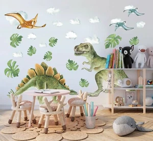 Dinosaur Jurassic World Decal for boy's room Palm Leaves sticker stickers  - Bild 1 von 5