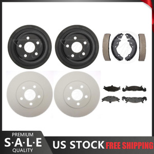 For 1988 Chrysler New Yorker Coated Brake Rotors & Metallic Pads + Drums & Shoes