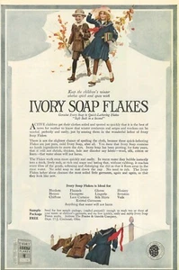 1919 Ivory Soap Flakes Children Going to School Print Ad Home Decor Art Deco - Picture 1 of 2