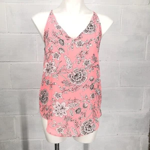 Loft rosa Blumen ärmellose Bluse Tank Top doppellagig Damen Größe XS LESEN - Bild 1 von 17