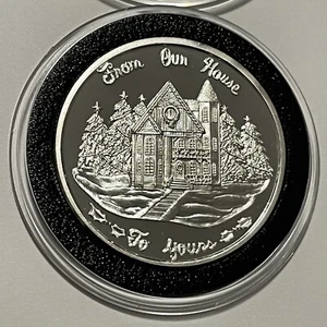 From Our Home To Yours Urlaubsmünze 1 Feinunze 0,999 Feinsilbermedaille rund Weihnachten - Bild 1 von 6