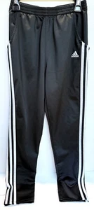 Adidas Girls Athletic Warm Up Tricot Pants, Black with White Stripes, Sz L (14) - Picture 1 of 5