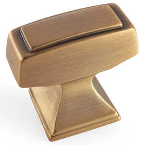 Lot of 25 Amerock Mulholland Squared BP53029-GB Gilded Bronze Cabinet Knobs - Picture 1 of 1
