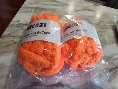 Orange Chunky Yarn, Chenille Yarn Becozi 8 Ounces 19 Yards NEW LOT OF 2 - Image 1 of 4