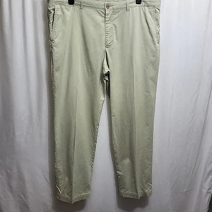 Tommy Bahama Herren 42 x 32 beige Baumwollmischung lässig Chino Hose Hose vorne flach - Bild 1 von 11