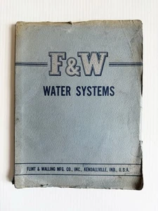 1957 F&W Flint & Walling Mfg. Catalogo generale completo/elenco ricambi impianti idrici - Foto 1 di 10