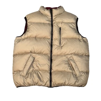 Vintage Old Navy Mens XL Puffer Vest Down Feather Fill Pockets Reversible - Image 1 of 4