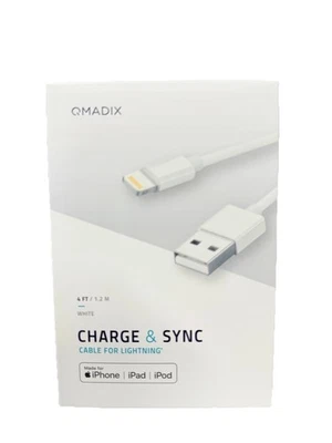 Cable de carga Qmadix Lightning a USB 4 pies certificado MFI Foto 1 de 2