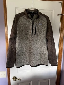 Patagonia Men's Better Sweater 1/4 Zip Oatmeal Brown Size Large EUC Warm Outdoor - Picture 1 of 4