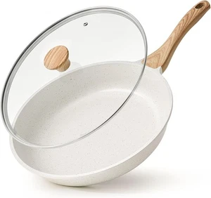 SENSARTE 8 Inch Nonstick Ceramic Skillet w/ Lid | PFAS-Free | Chef Pan - Picture 1 of 5