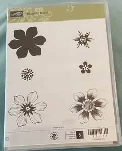 Stampin' Up! Hermoso ramo ~ Juego de sellos de goma ~ ¡Nuevo! Flores - Imagen 1 de 3