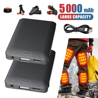 2xWiederaufladbaren 5000mAh Akku 5V für Beheizbare Handschuhe Socken Jacke Weste - Bild 1 von 4