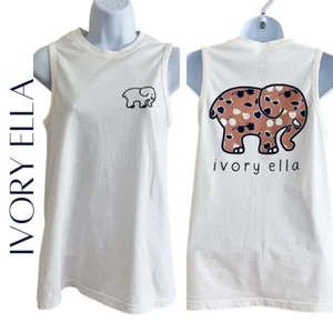 Camiseta IVORY ELLA Blanca Sin Mangas Con Gafas de Sol Gráfico Elefante, XS - Imagen 1 de 11