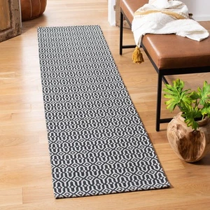 Augustine Collection Runner Rug - 2' x 8', Black & Light Grey, Geometric Desi... - Picture 1 of 7